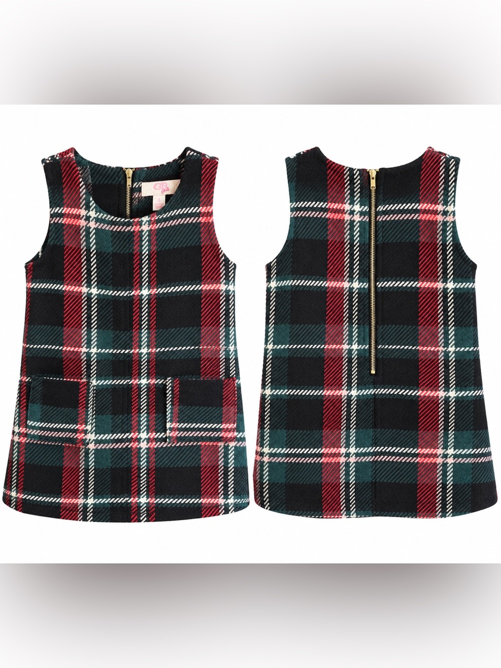 Giani Bini Girls Plaid Sleeveless Dress - Size 4
